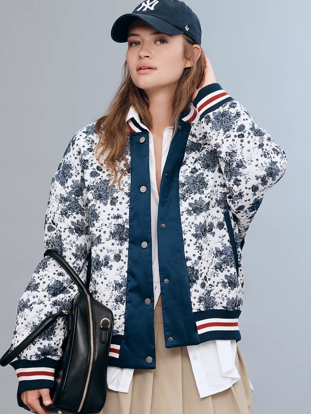 Anthropologie Maeve Floral Jacquard Bomber Jacket